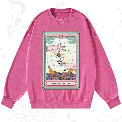 Purplehecate The Nail Artist Tarot Washed Sweatshirt