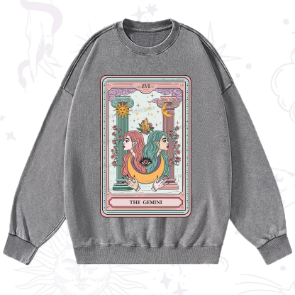 Purplehecate The Gemini Goddess Tarot Washed Sweatshirt