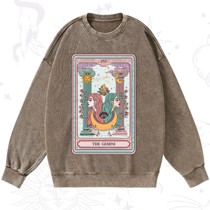 Purplehecate The Gemini Goddess Tarot Washed Sweatshirt