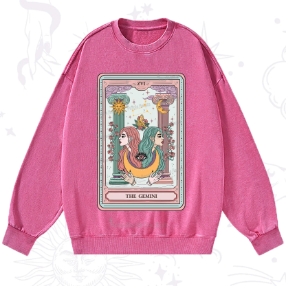 Purplehecate The Gemini Goddess Tarot Washed Sweatshirt