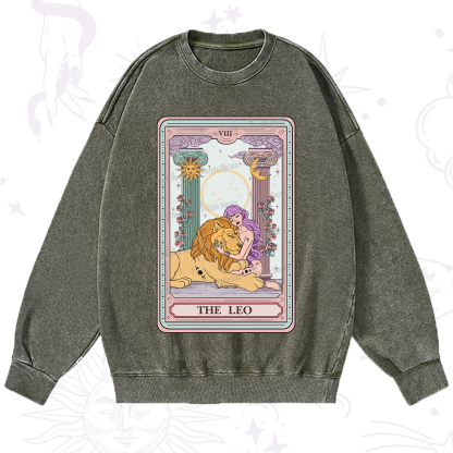 Purplehecate The Leo Goddess Tarot Washed Sweatshirt
