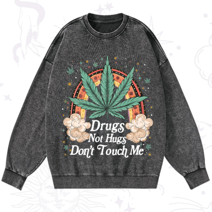 Purplehecate Drugs Not Hugs Washed Sweatshirt