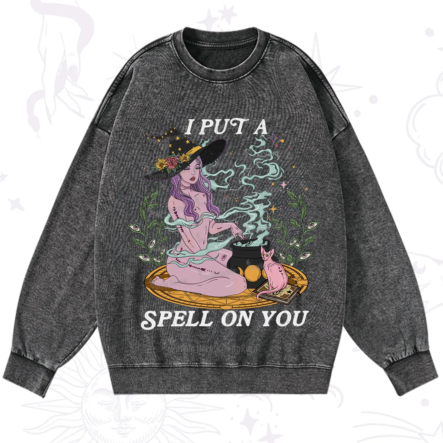 Purplehecate I Put A Spell On You Washed Sweatshirt