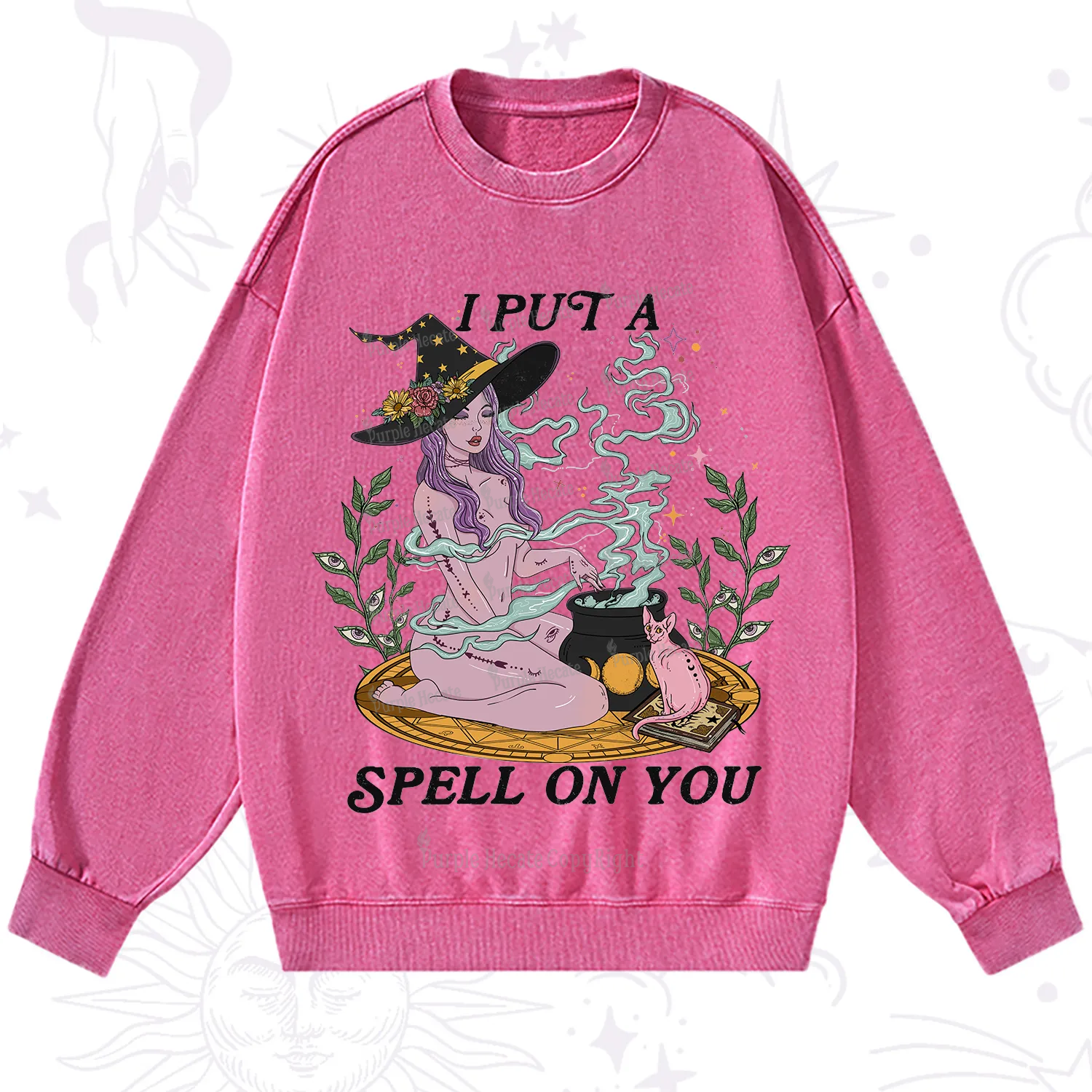 Purplehecate I Put A Spell On You Washed Sweatshirt