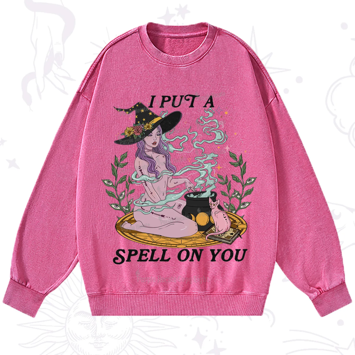 Purplehecate I Put A Spell On You Washed Sweatshirt