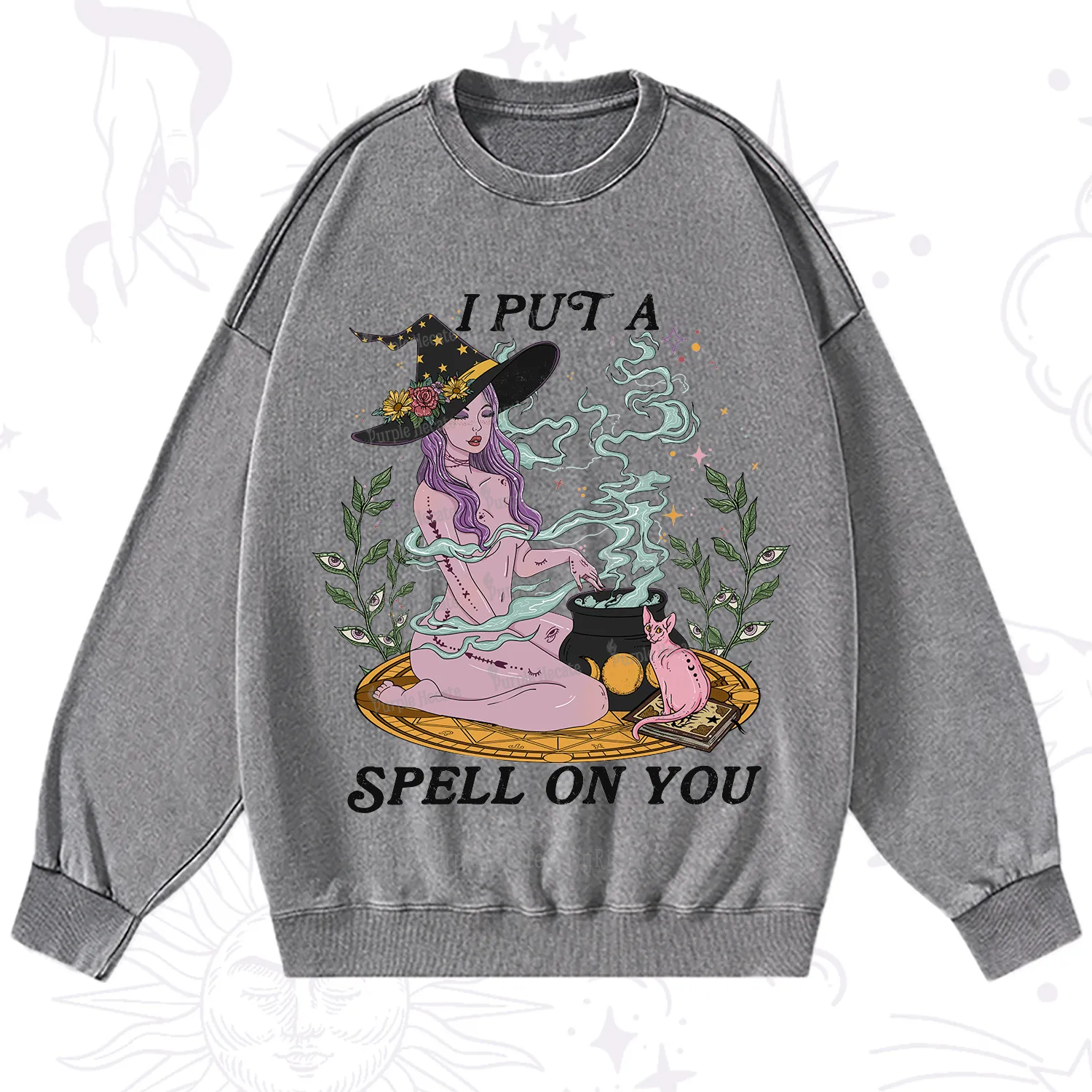 Purplehecate I Put A Spell On You Washed Sweatshirt