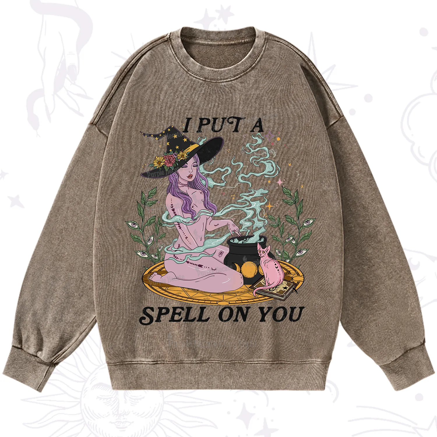 Purplehecate I Put A Spell On You Washed Sweatshirt