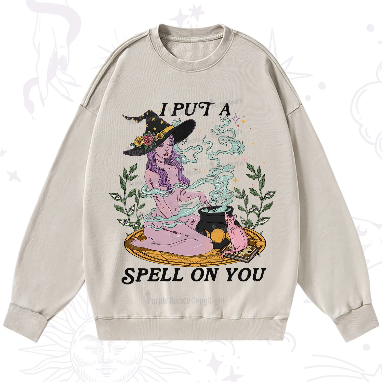 Purplehecate I Put A Spell On You Washed Sweatshirt