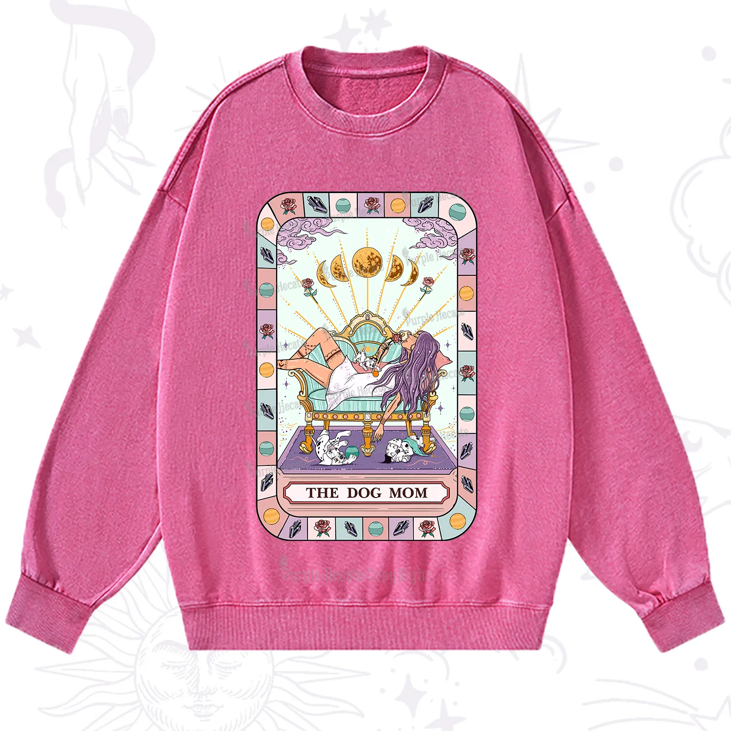 Purplehecate The Chill Dog Mom Washed Sweatshirt