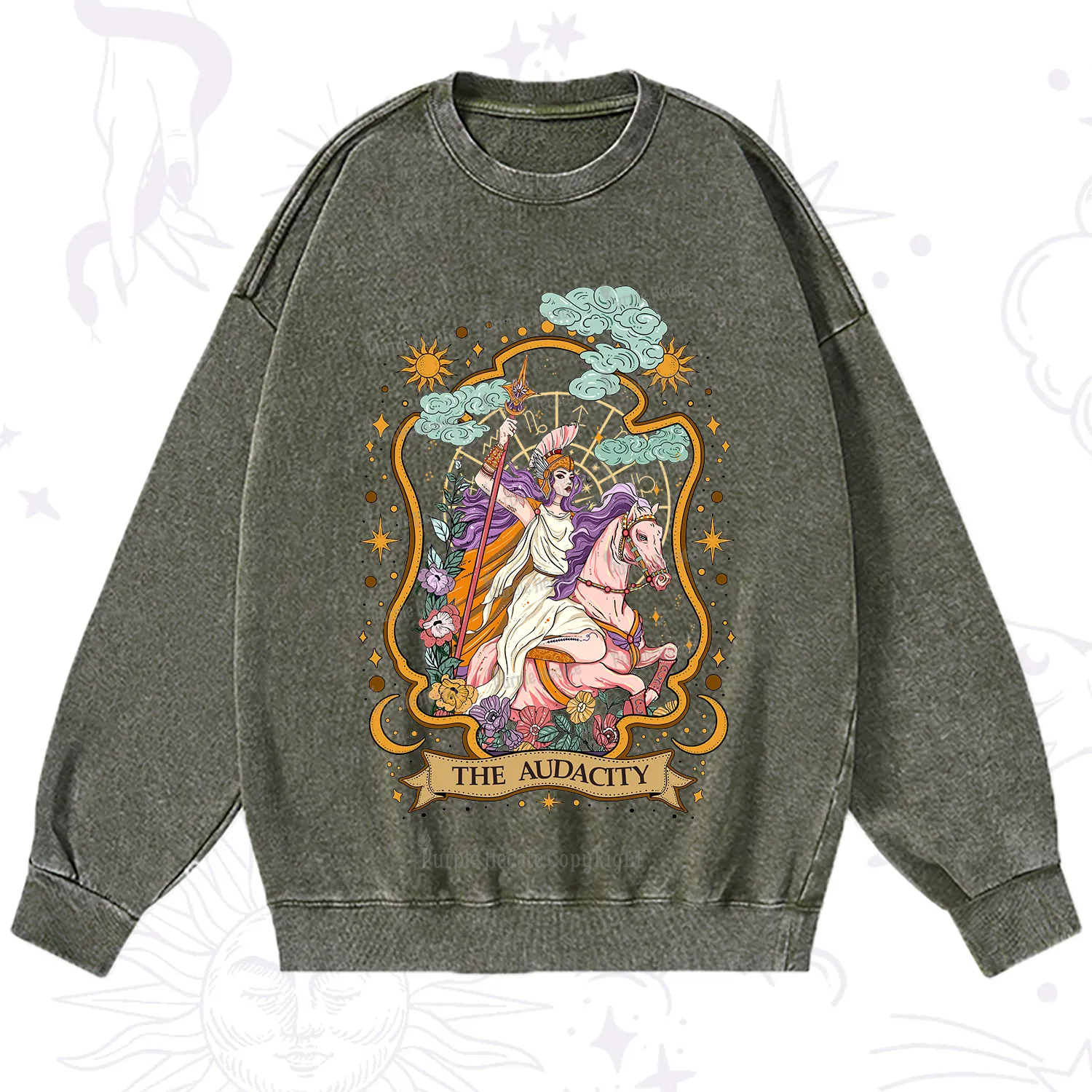 Purplehecate The Audacity Goddess Washed Sweatshirt