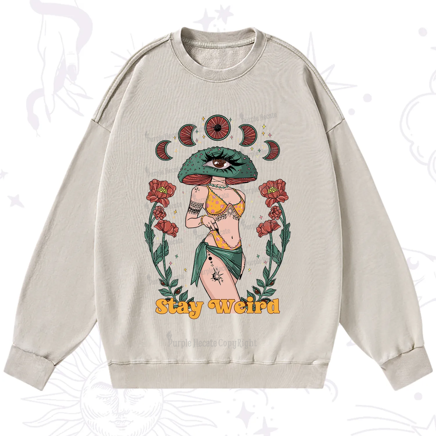 Purplehecate Stay Weird Washed Sweatshirt