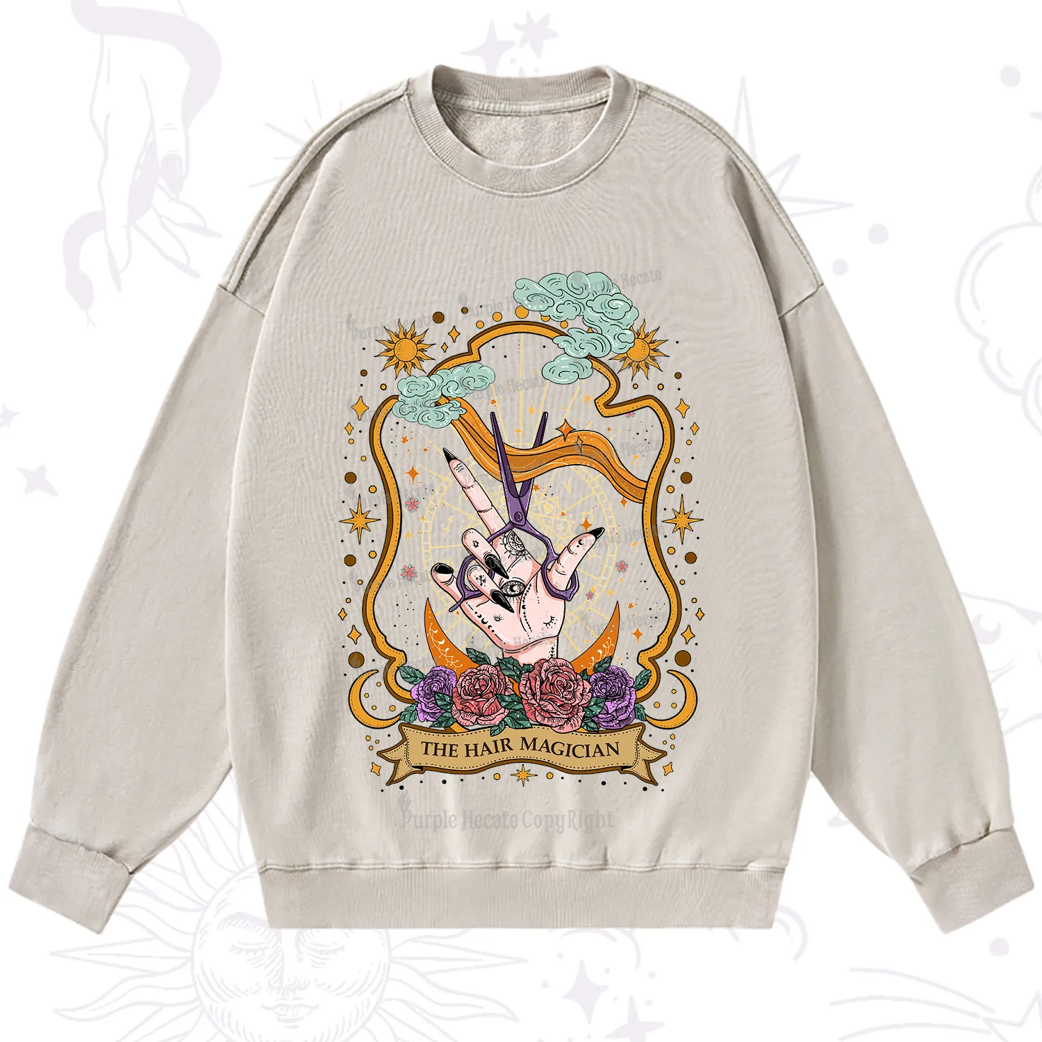 Purplehecate The Hair Magician Washed Sweatshirt