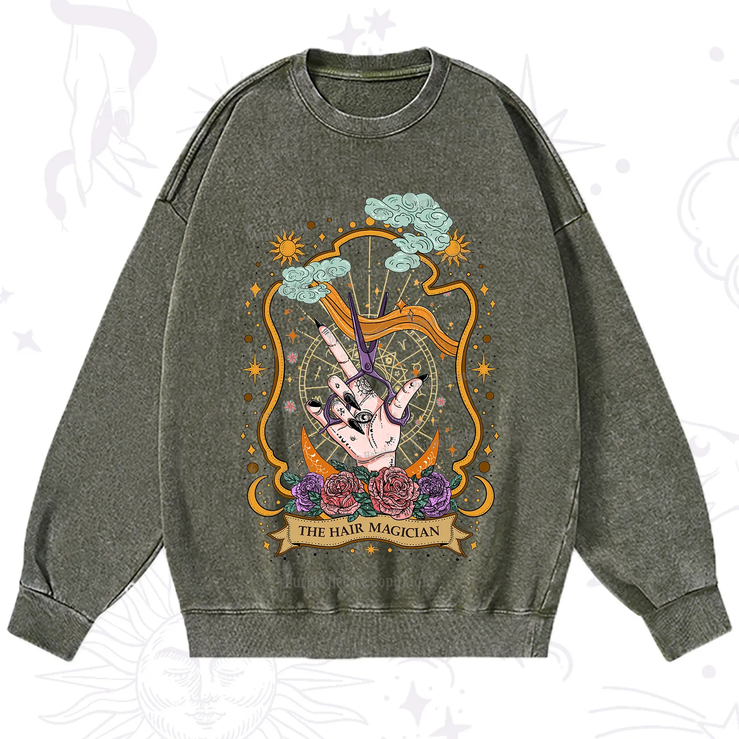 Purplehecate The Hair Magician Washed Sweatshirt
