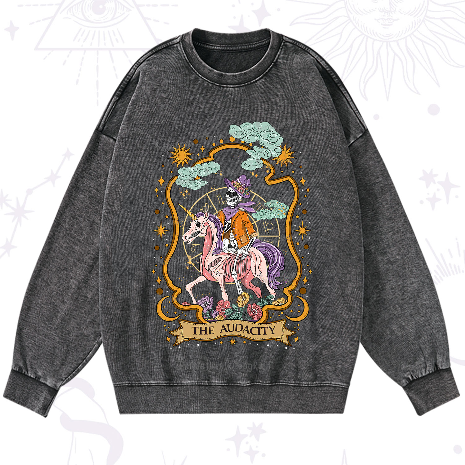 Purplehecate The Audacity Skeleton Washed Sweatshirt