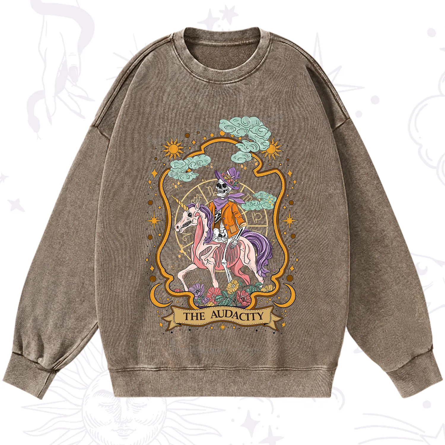 Purplehecate The Audacity Skeleton Washed Sweatshirt
