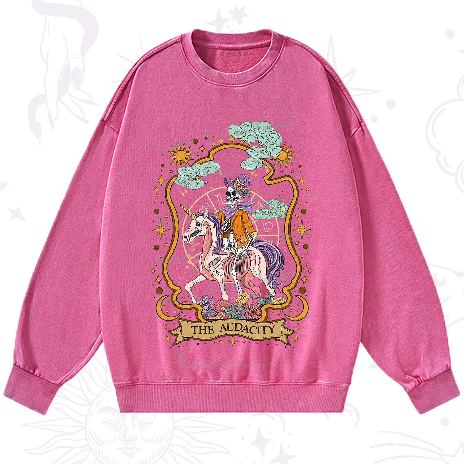 Purplehecate The Audacity Skeleton Washed Sweatshirt
