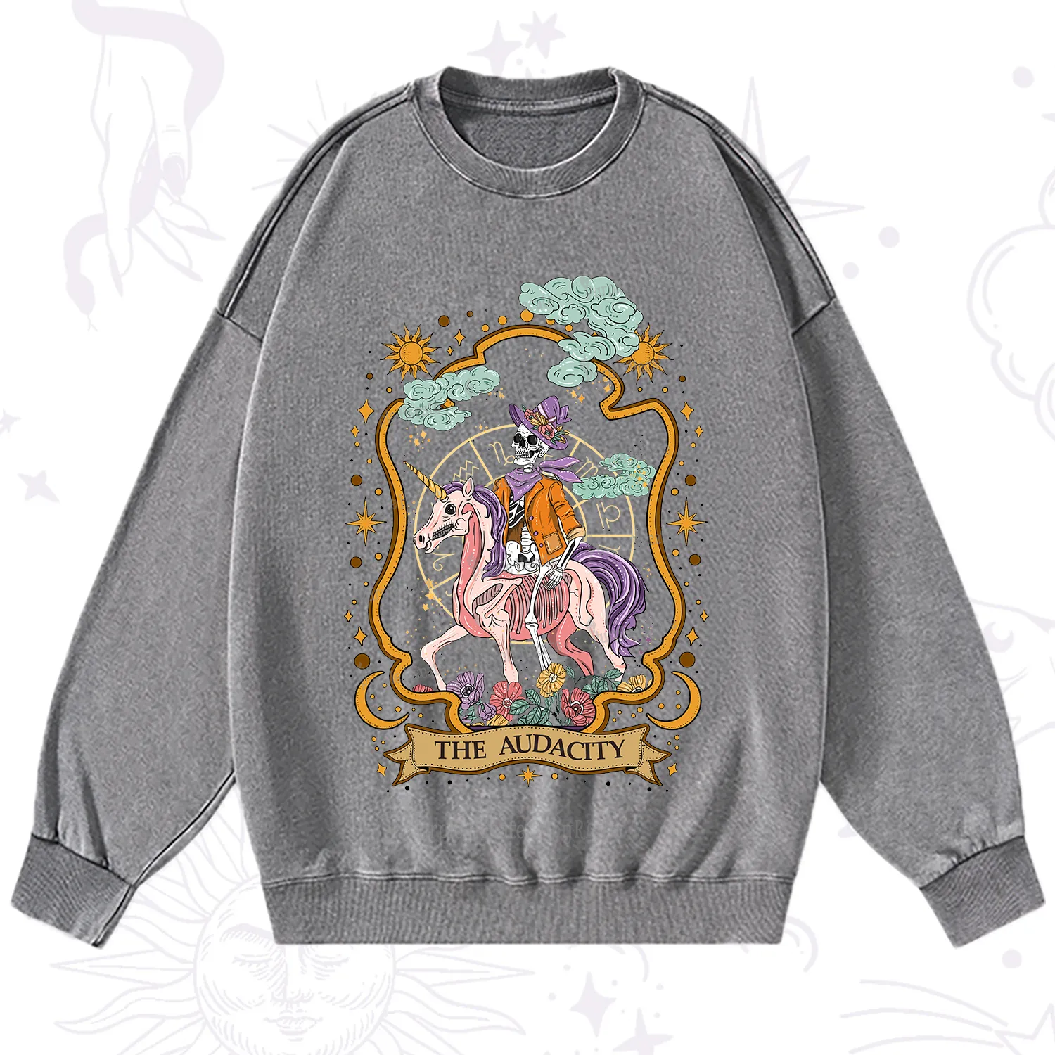 Purplehecate The Audacity Skeleton Washed Sweatshirt