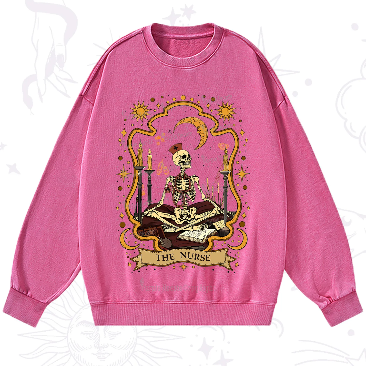 Purplehecate The Nurse Skeleton Washed Sweatshirt