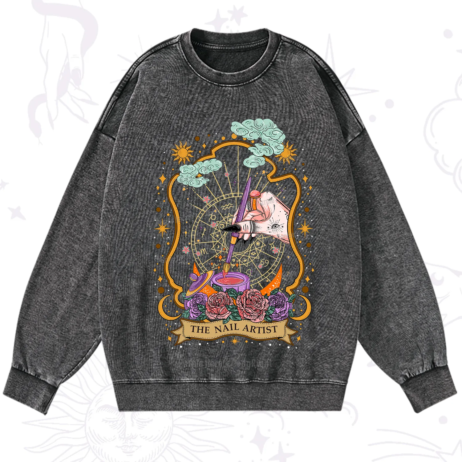 Purplehecate The Nail Artist Washed Sweatshirt