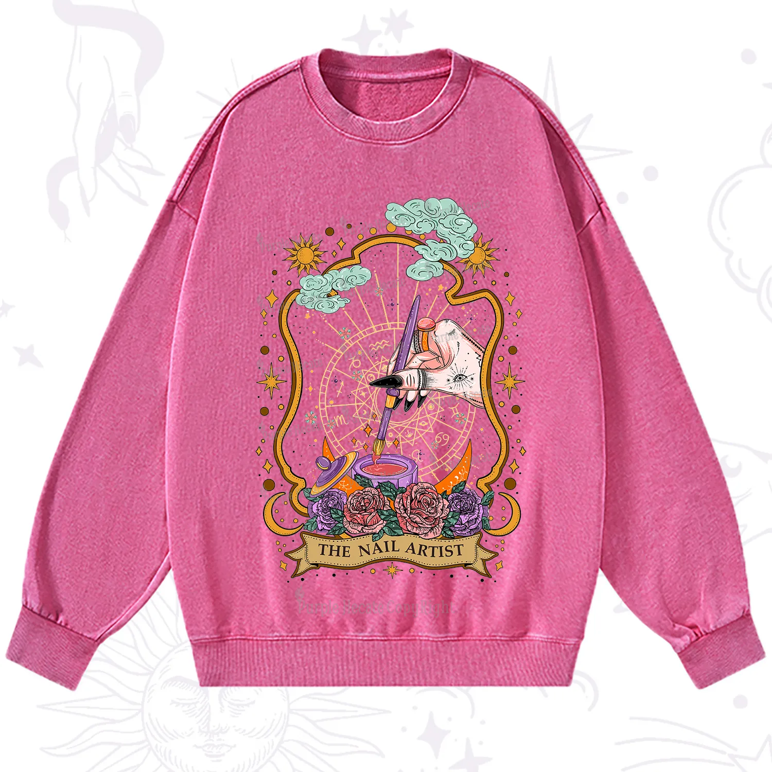 Purplehecate The Nail Artist Washed Sweatshirt