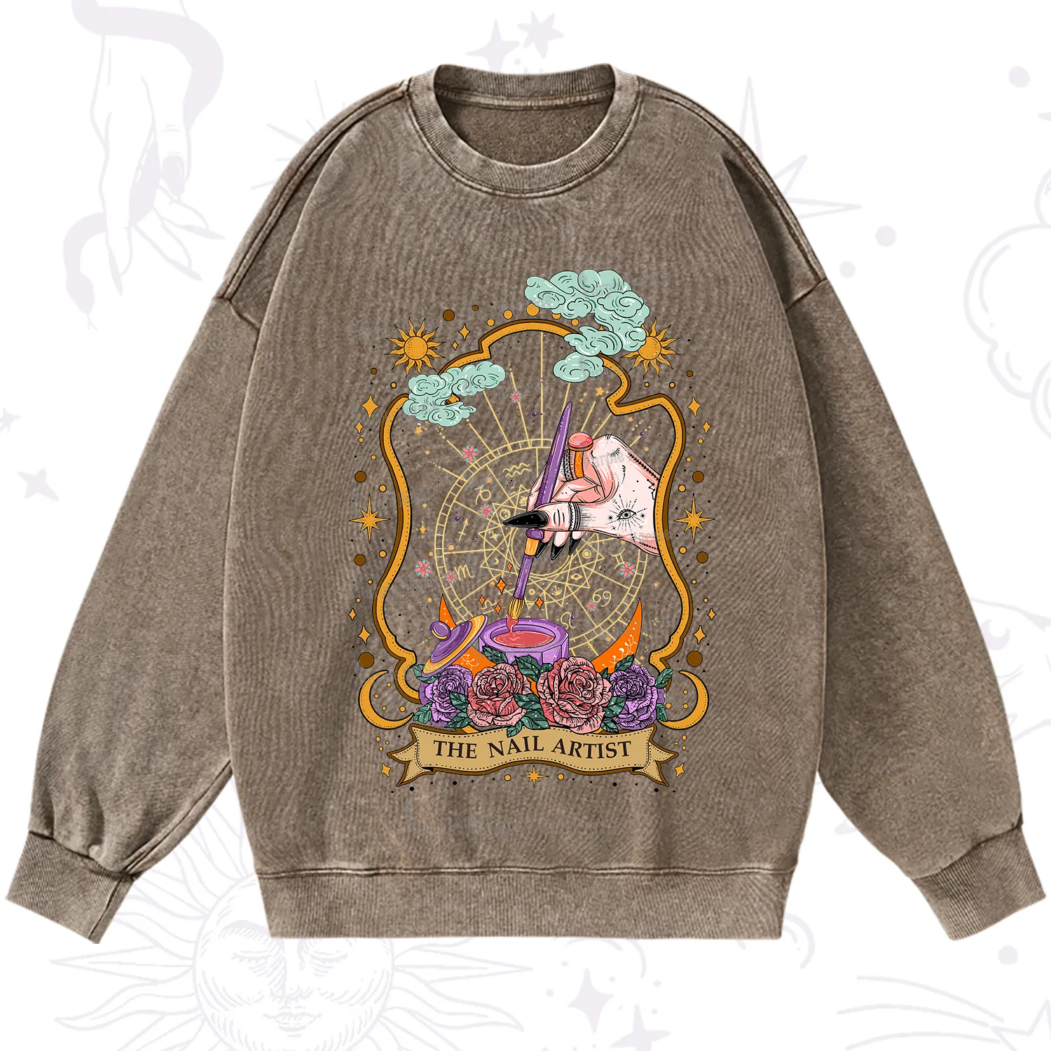 Purplehecate The Nail Artist Washed Sweatshirt