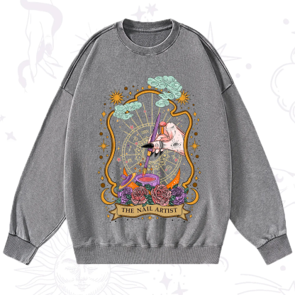 Purplehecate The Nail Artist Washed Sweatshirt