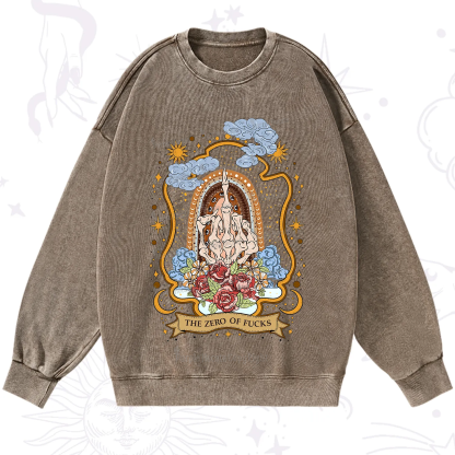 Purplehecate The Zero of Fucks Skeleton Washed Sweatshirt
