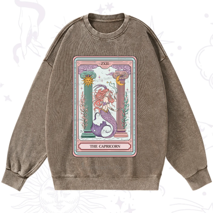Purplehecate The Capricorn Goddess Tarot Washed Sweatshirt