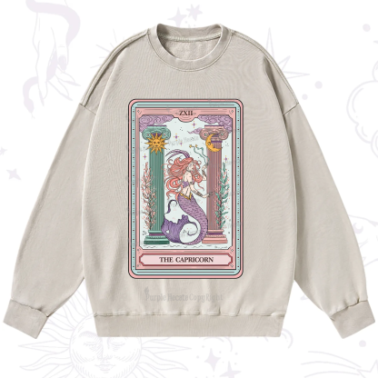Purplehecate The Capricorn Goddess Tarot Washed Sweatshirt
