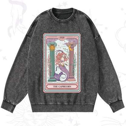 Purplehecate The Capricorn Goddess Tarot Washed Sweatshirt