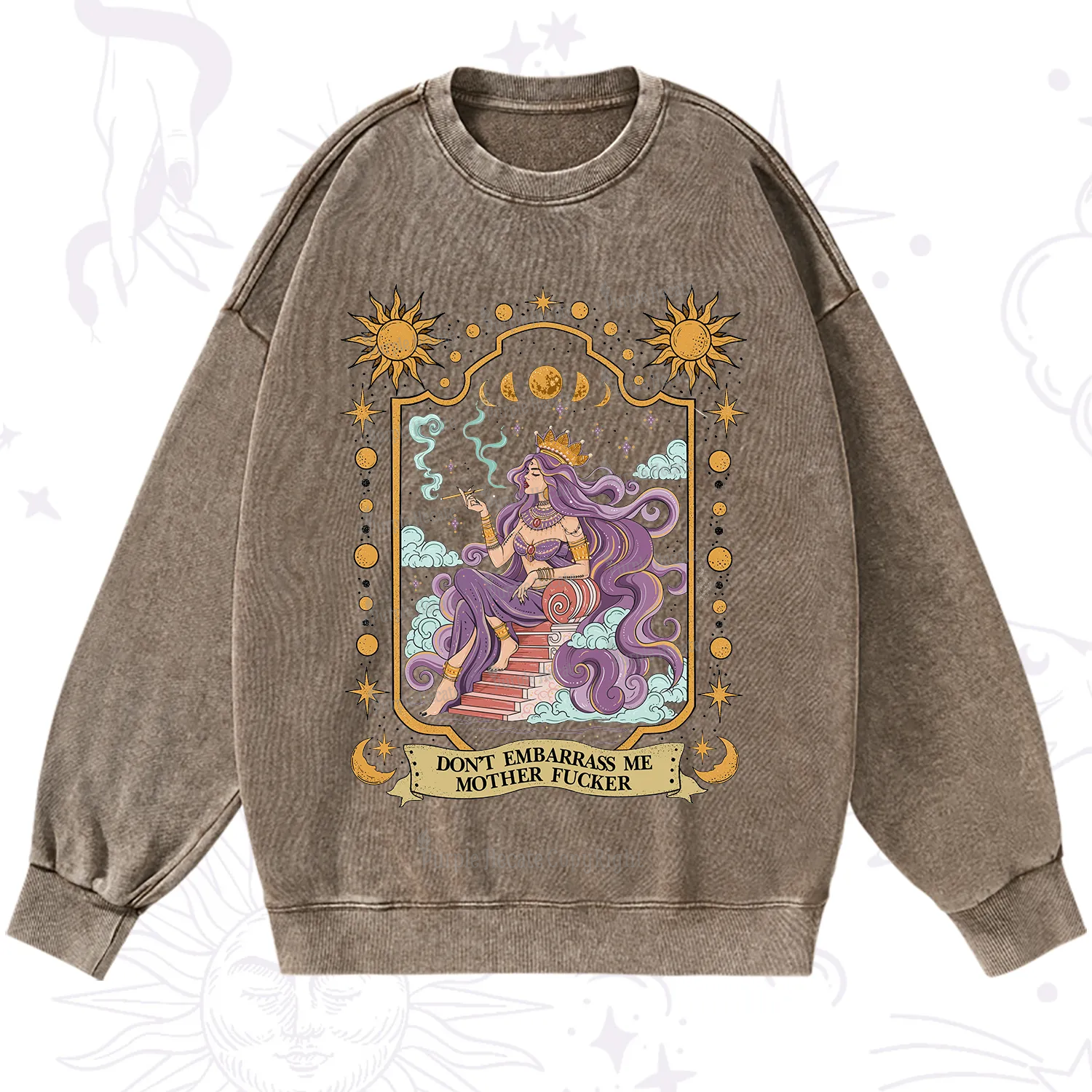 Purplehecate Don't Embarrass Me Mother Fucker Washed Sweatshirt