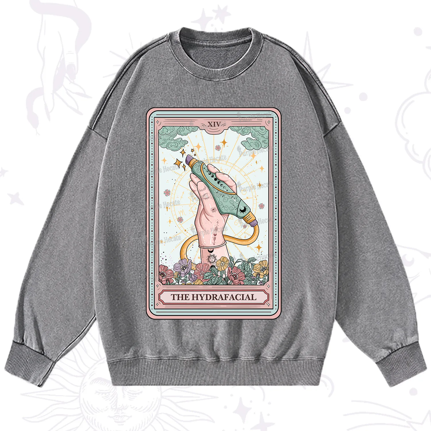 Purplehecate The Hydrafacial Tarot Washed Sweatshirt