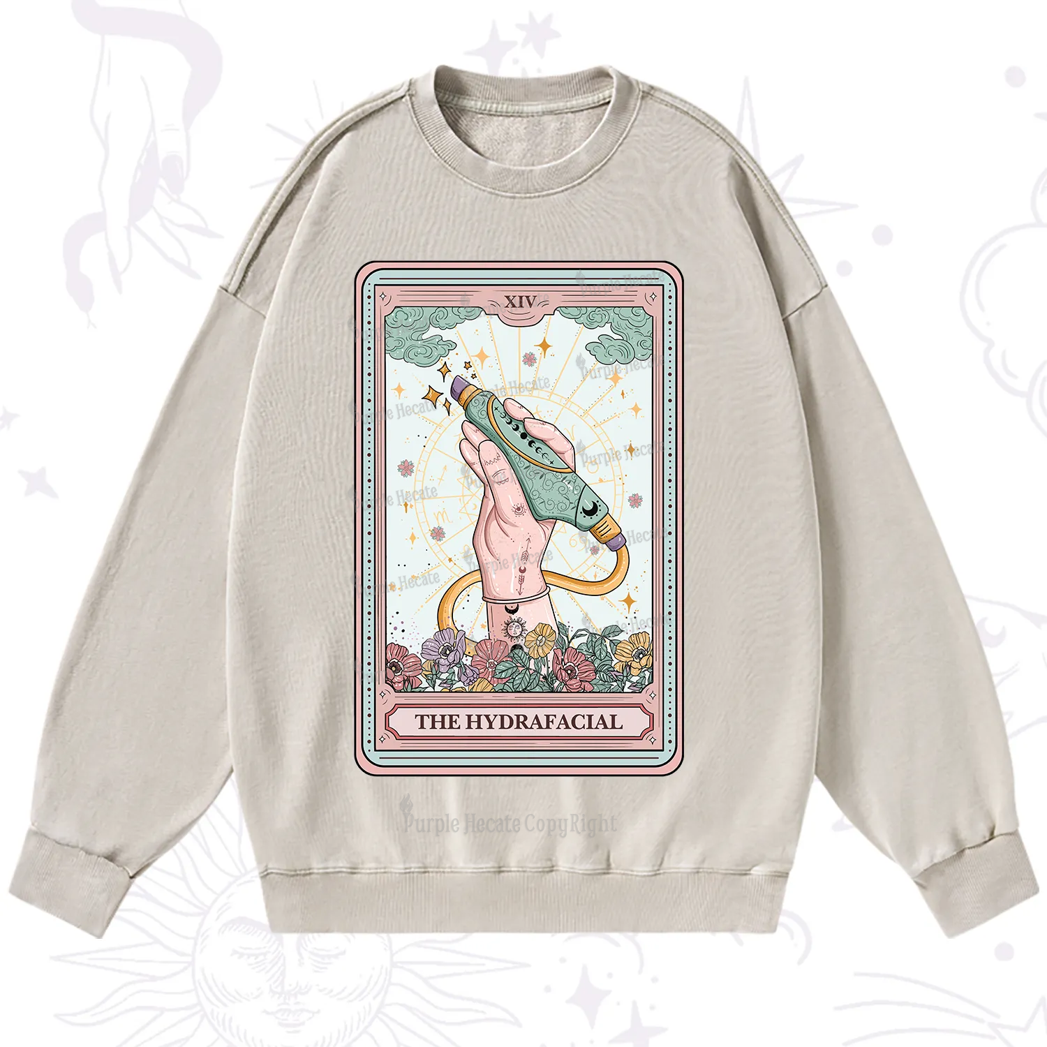 Purplehecate The Hydrafacial Tarot Washed Sweatshirt