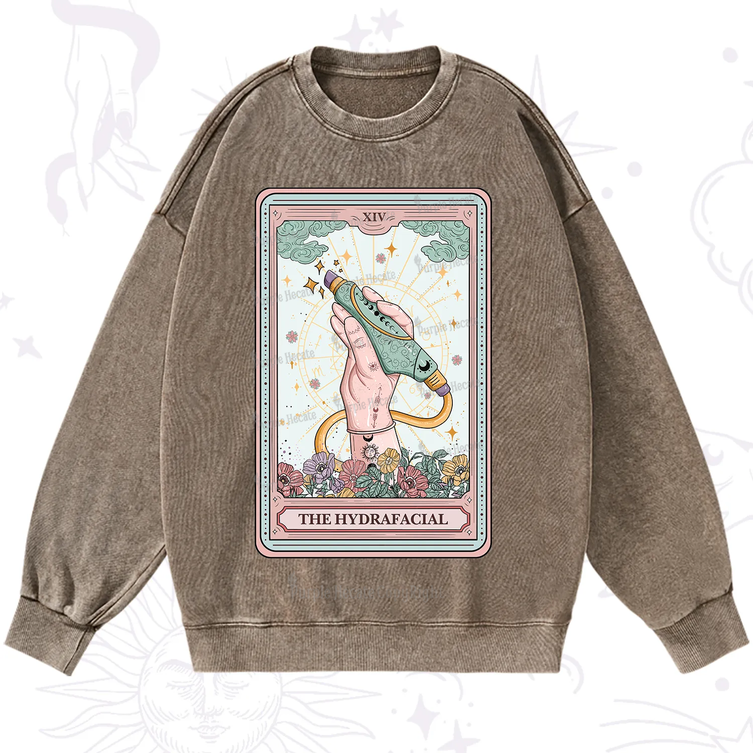 Purplehecate The Hydrafacial Tarot Washed Sweatshirt