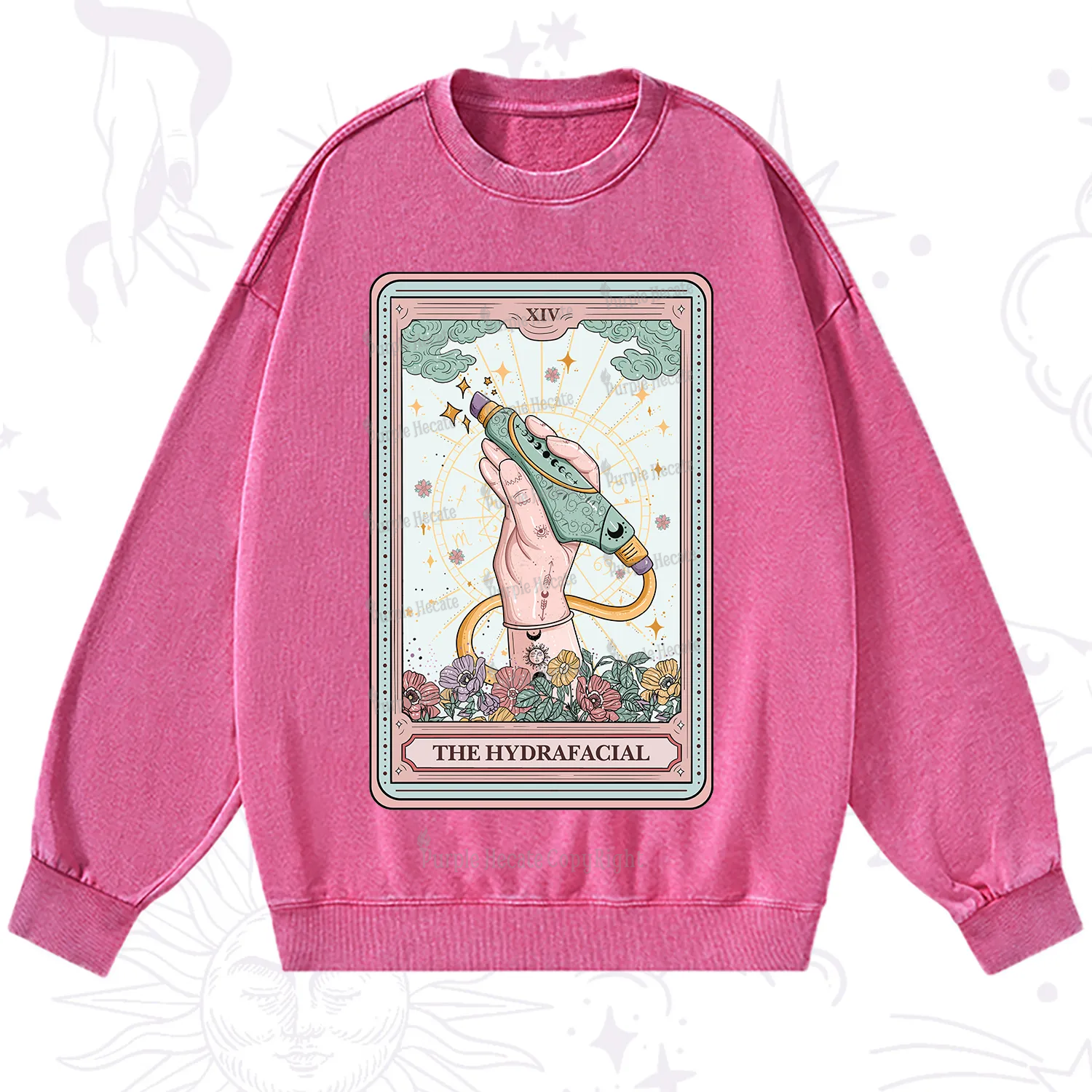 Purplehecate The Hydrafacial Tarot Washed Sweatshirt