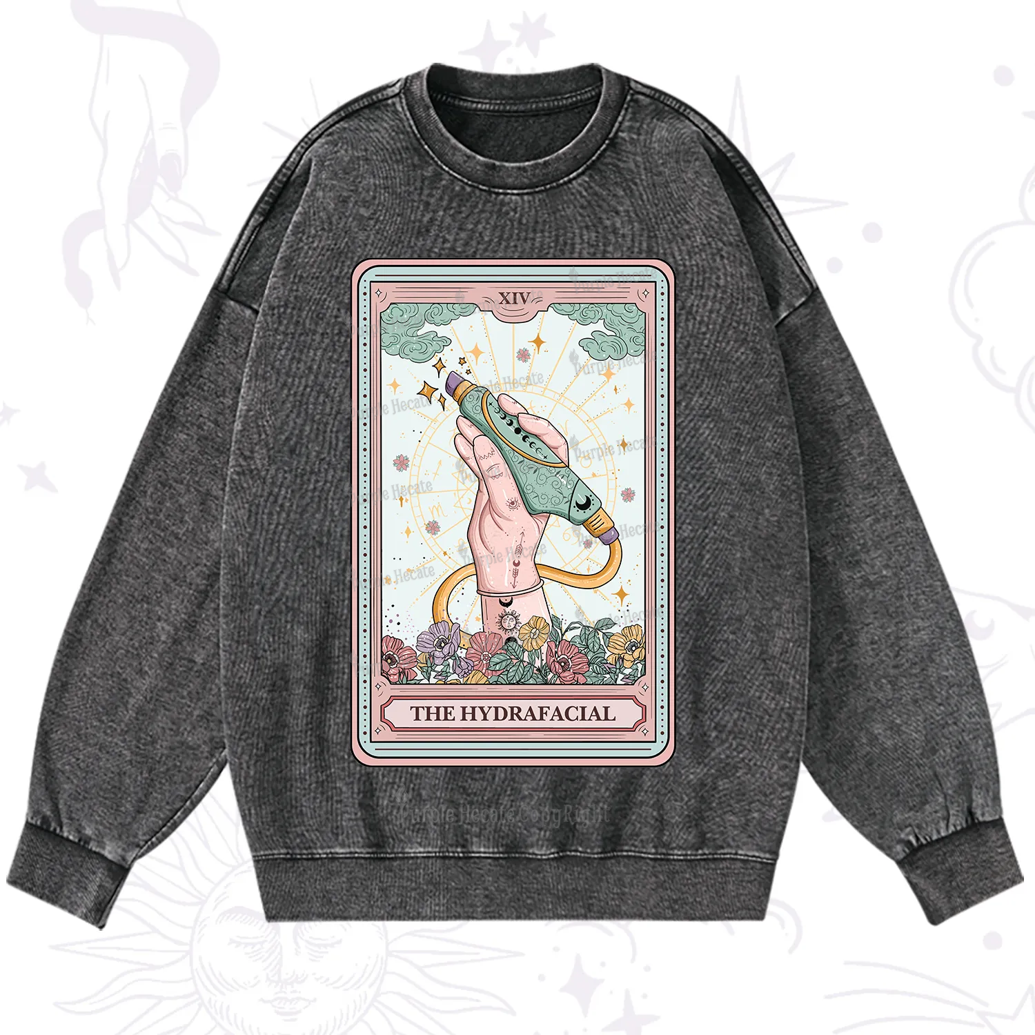 Purplehecate The Hydrafacial Tarot Washed Sweatshirt