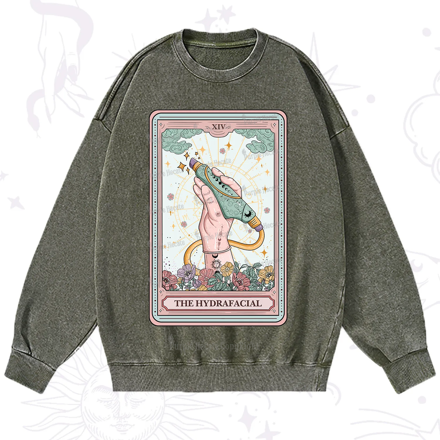 Purplehecate The Hydrafacial Tarot Washed Sweatshirt