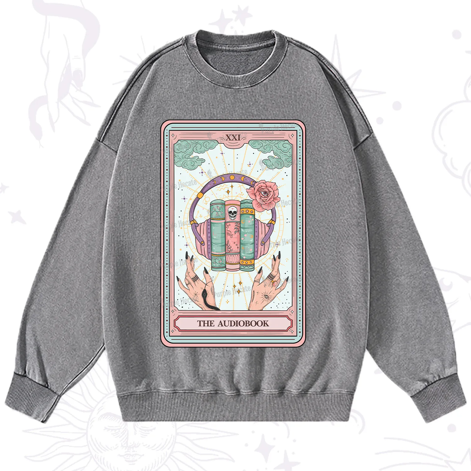Purplehecate The Audiobook Tarot Washed Sweatshirt
