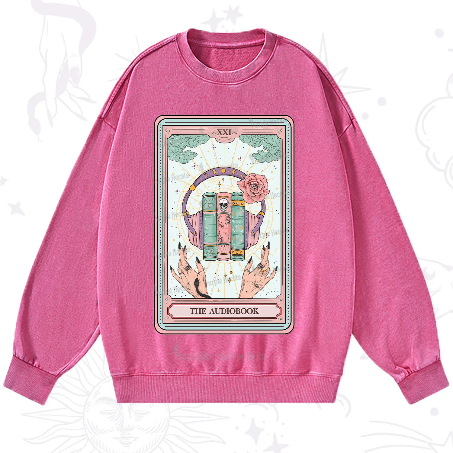 Purplehecate The Audiobook Tarot Washed Sweatshirt