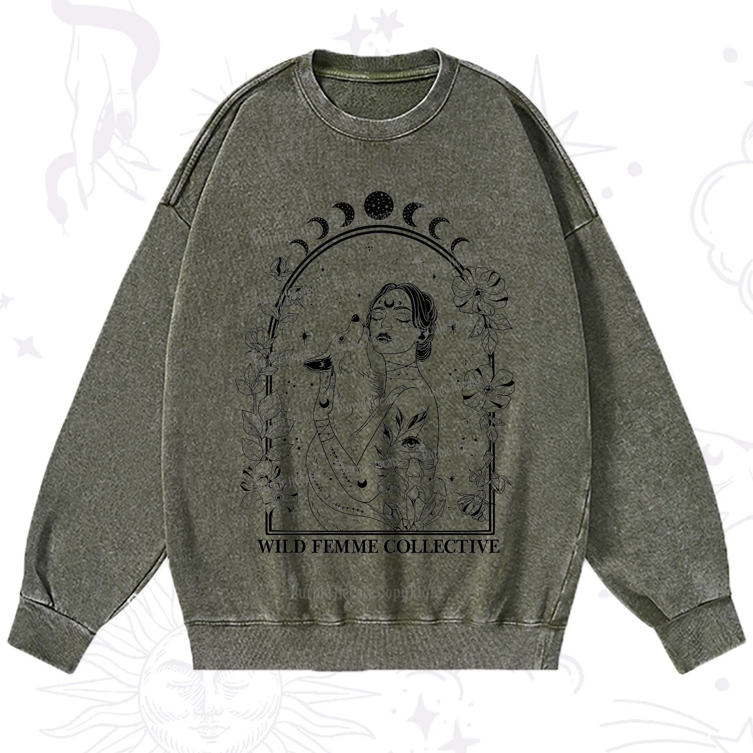 Purplehecate Wild Femme Collective Washed Sweatshirt