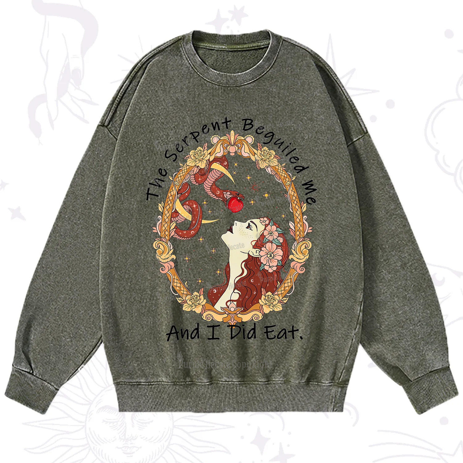 Purplehecate The Serpent Beguiled Me, And I Did Eat Washed Sweatshirt