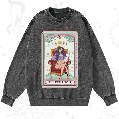 Purplehecate The Dog Lover Tarot Washed Sweatshirt