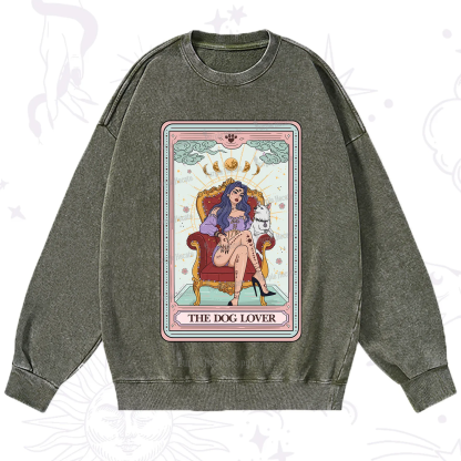 Purplehecate The Dog Lover Tarot Washed Sweatshirt