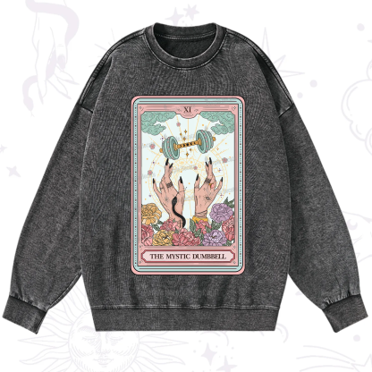 Purplehecate The Mystic Dumbbell Tarot Washed Sweatshirt