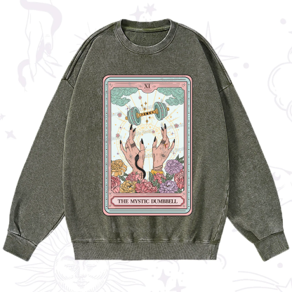 Purplehecate The Mystic Dumbbell Tarot Washed Sweatshirt