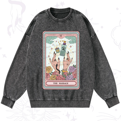 Purplehecate The Massage Tarot Washed Sweatshirt