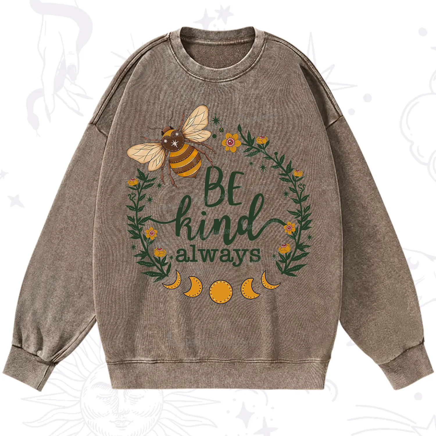 Purplehecate Be Kind Always Washed Sweatshirt