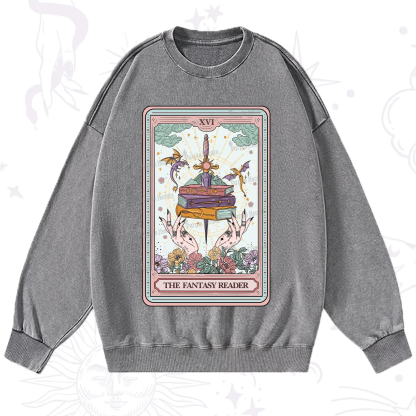 Purplehecate The Fantasy Reader Tarot Washed Sweatshirt