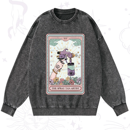 Purplehecate The Spary Tan Artist Tarot Washed Sweatshirt