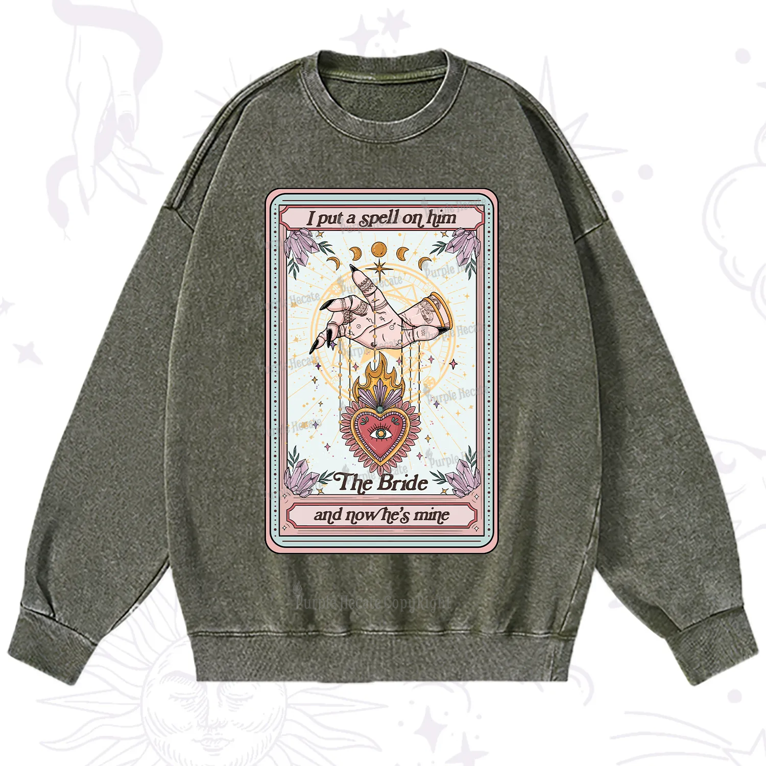 Purplehecate I Put A Spell On Him And Now He's Mine Washed Sweatshirt